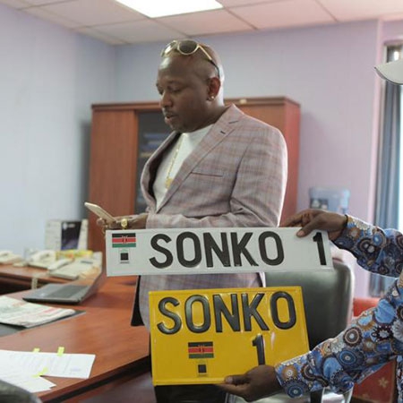 Senator Mike Sonko is the first individual to get customised plates @ Ksh. 1 Million